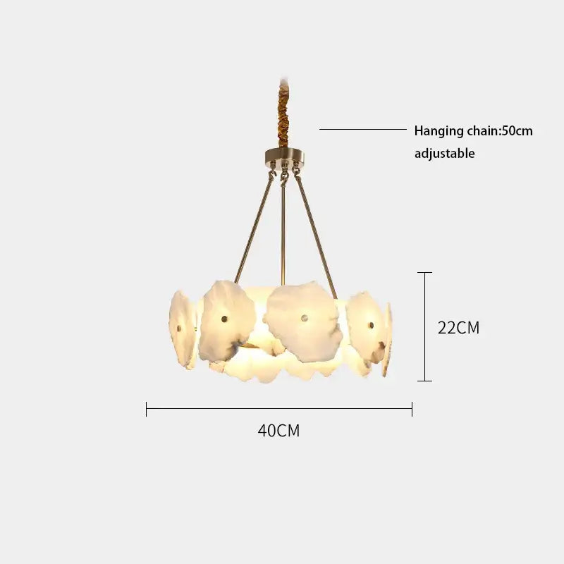 Modern ivory white marble led ceiling light living room fixture