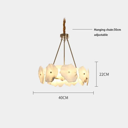 Modern ivory white marble led ceiling light living room fixture