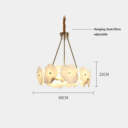 Modern ivory white marble led ceiling light living room fixture