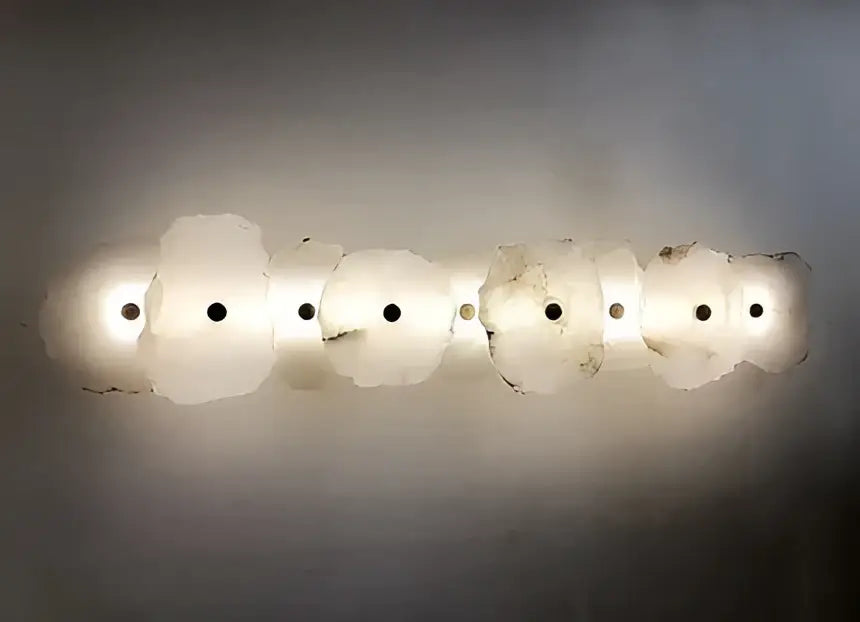Modern ivory white marble led ceiling light living room fixture