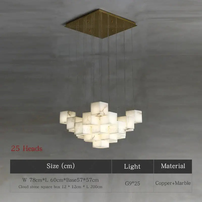 Modern jade design spiral alabaster chandelier living room light