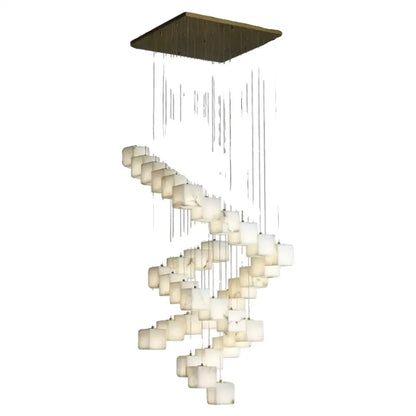 Modern jade design spiral alabaster chandelier living room light