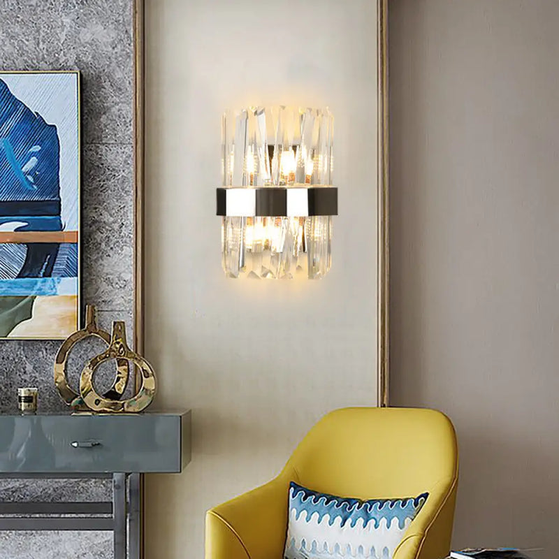 DecorBites™ Modern K9 Crystal Sconce Wall Light for Bedroom - Clear Finish