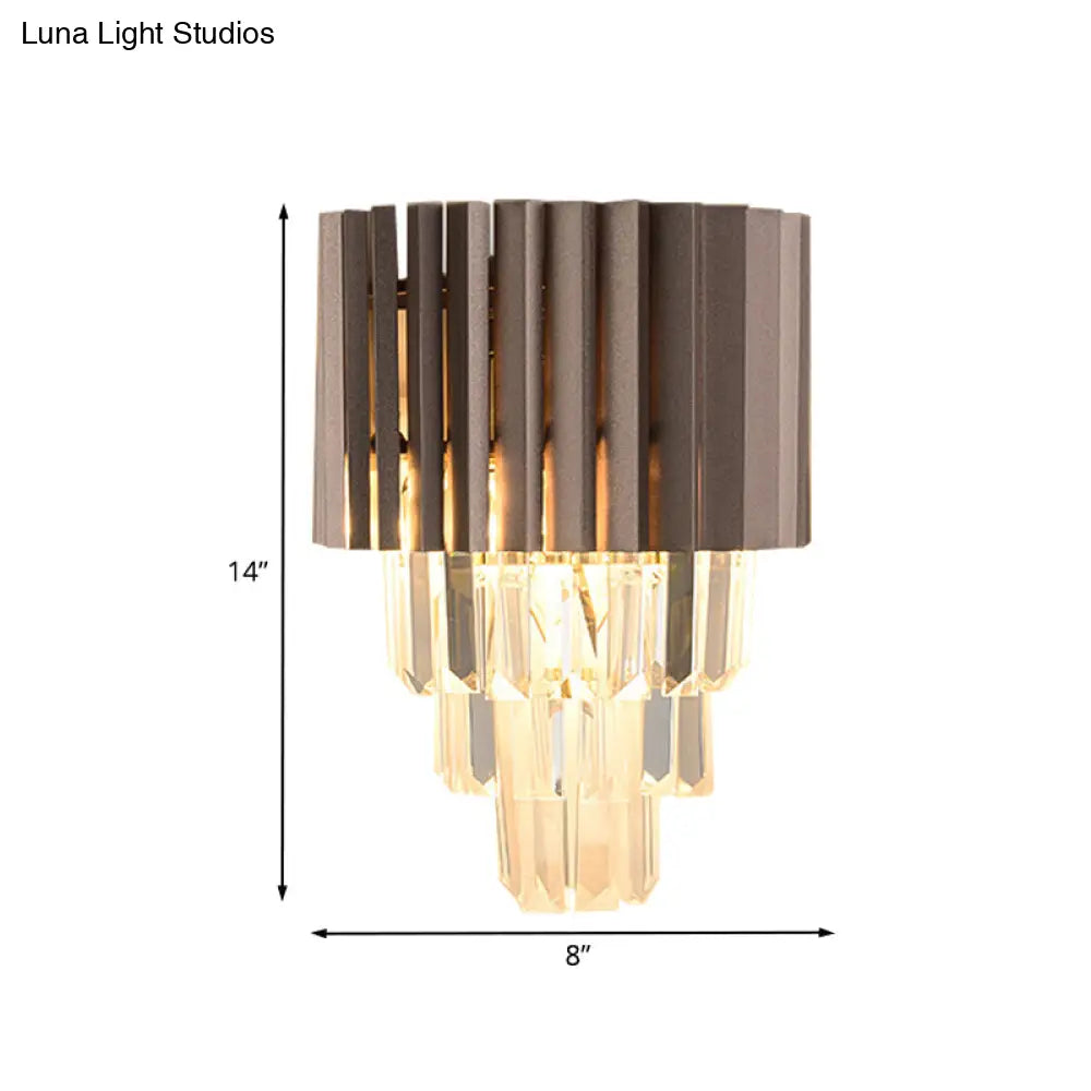 DecorBites™ Modern K9 Crystal Wall Light with 2 Heads - Black