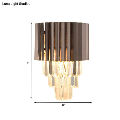 DecorBites™ Modern K9 Crystal Wall Light with 2 Heads - Black
