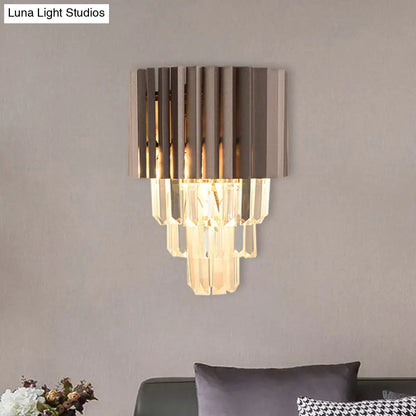 DecorBites™ Modern K9 Crystal Wall Light with 2 Heads - Black