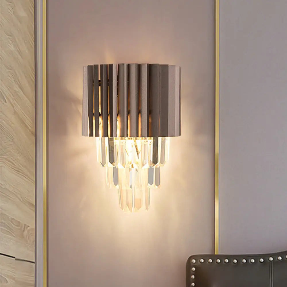 DecorBites™ Modern K9 Crystal Wall Light with 2 Heads - Black