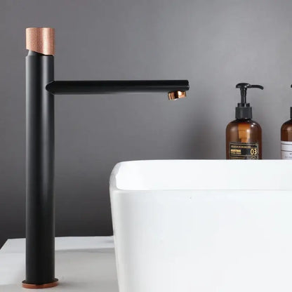 Modern knurled brushed gold basin faucet bathroom mixer tap