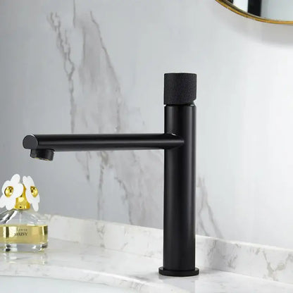 Modern knurled brushed gold basin faucet bathroom mixer tap