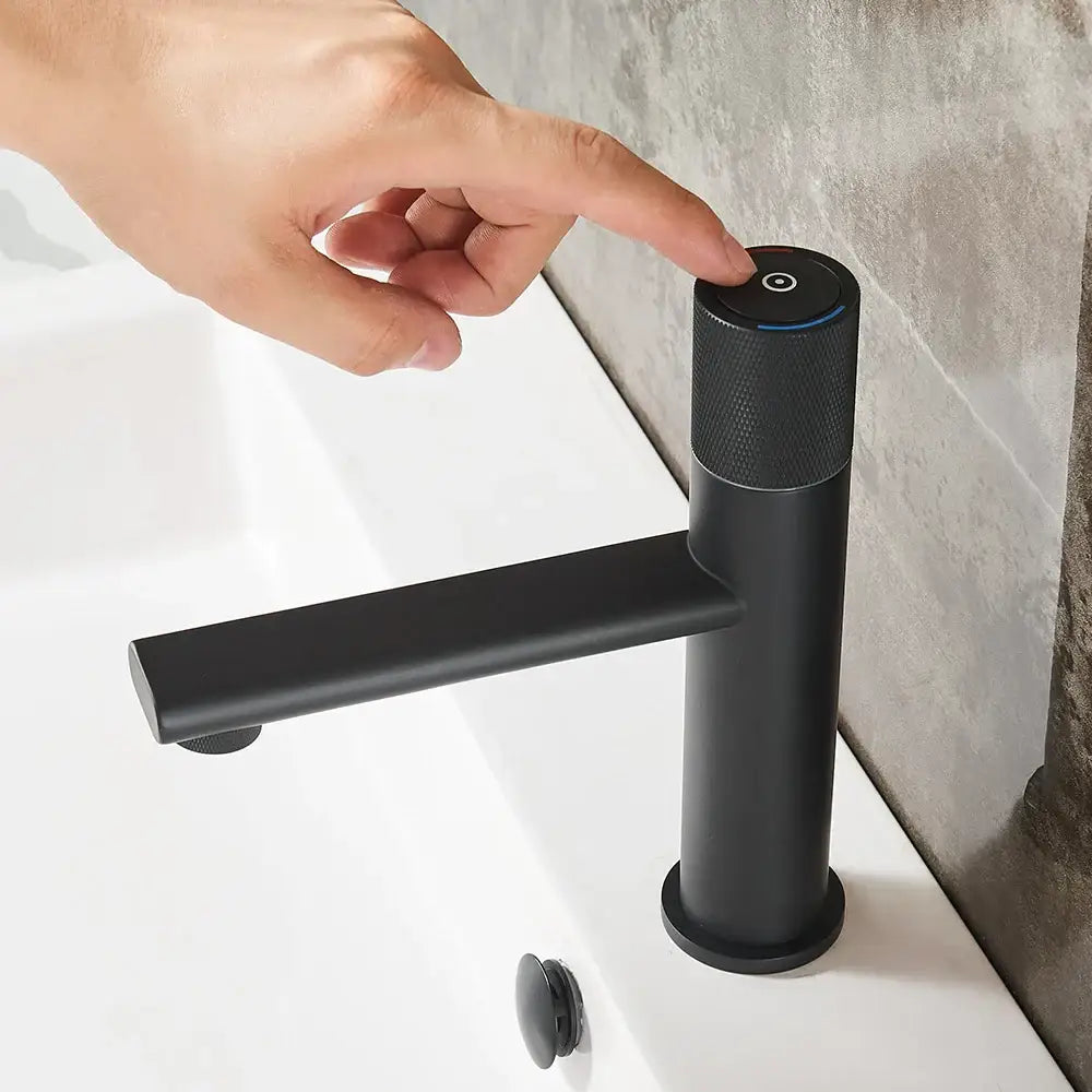 Modern knurled gold single handle bathroom faucet mixer