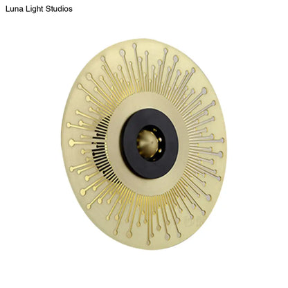 DecorBites™ Modern Laser-Cut Disk Wall Sconce with LED Lighting in Gold