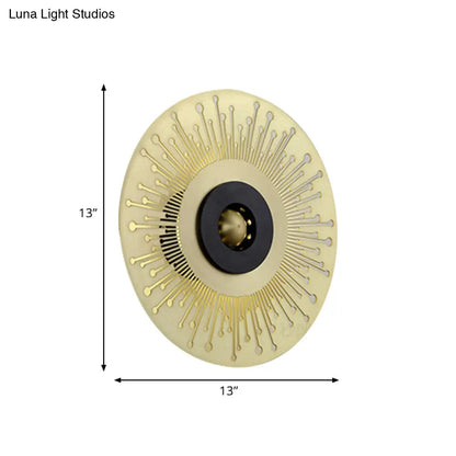 DecorBites™ Modern Laser-Cut Disk Wall Sconce with LED Lighting in Gold
