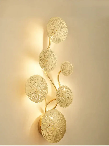 Modern leaf gold iron wall sconce for living room