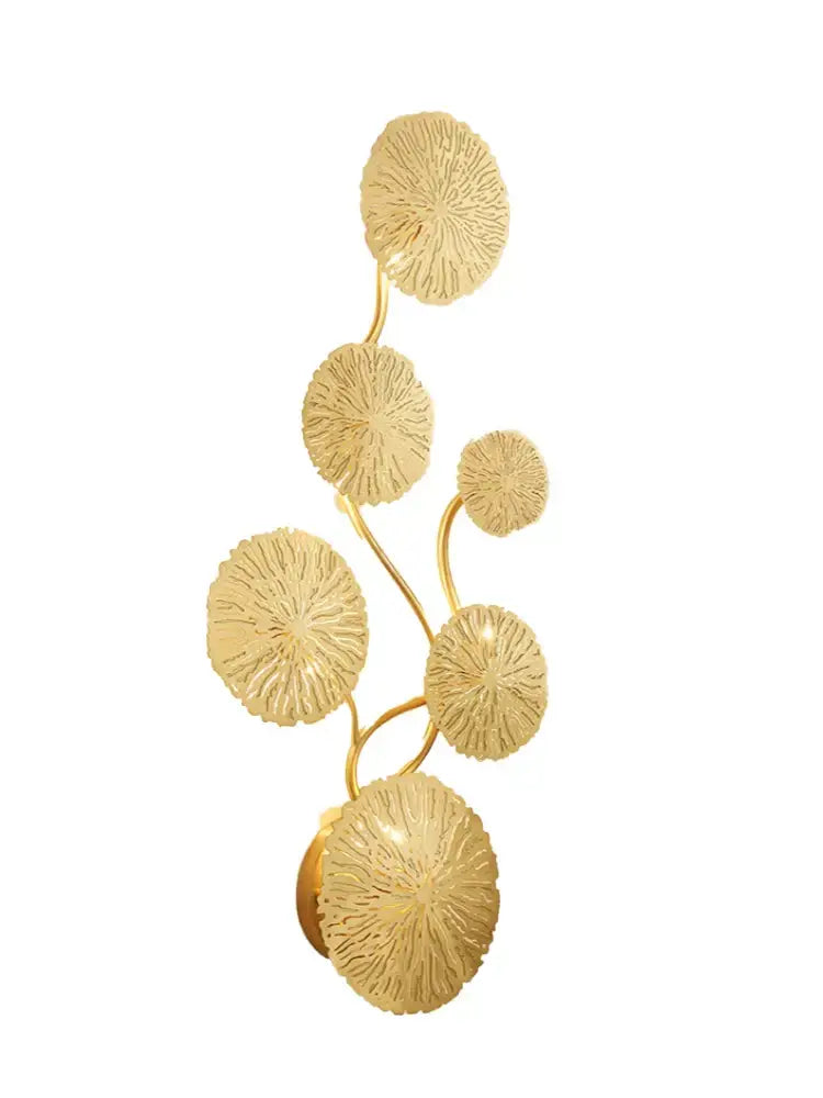 Modern leaf gold iron wall sconce for living room