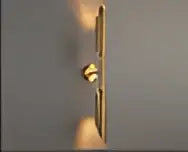 Modern leaf gold led wall lamp for bedroom with glass bulb