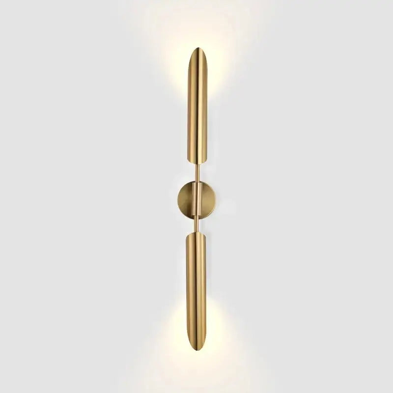 Modern leaf gold led wall lamp for bedroom with glass bulb