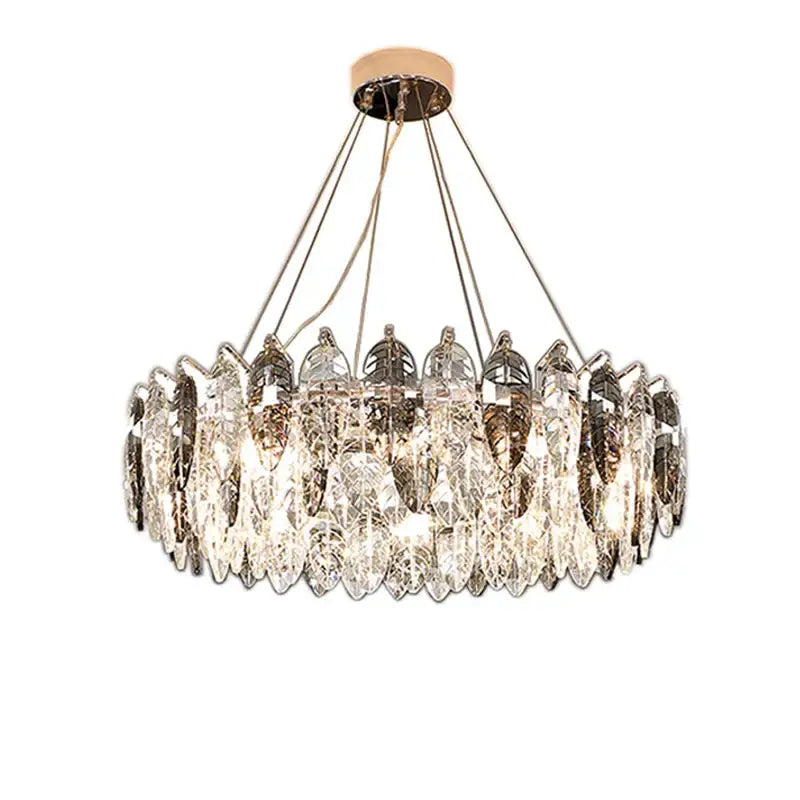 Modern leaf gold & silver crystal pendant light for living room