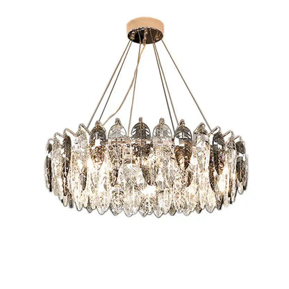 Modern leaf gold & silver crystal pendant light for living room
