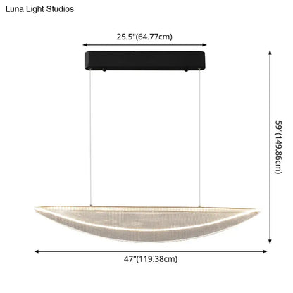 Modern leaf shaped acrylic led pendant light for dining room