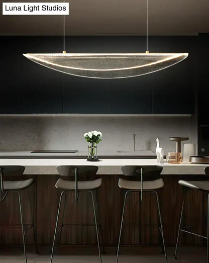 Modern leaf shaped acrylic led pendant light for dining room