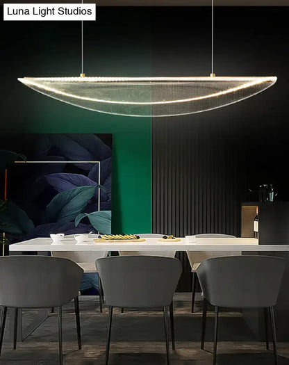 Modern leaf shaped acrylic led pendant light for dining room