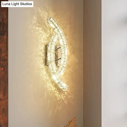 DecorBites™ Modern Leaf Wall Light: Crystal Living Room LED Lamp, Stainless-Steel Mount