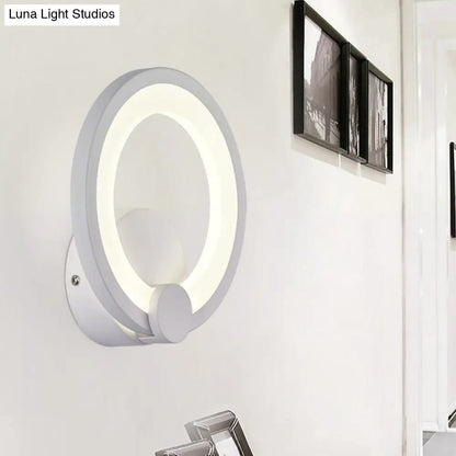 DecorBites™ Modern LED Acrylic Sconce Light - 7.5"/10" Diameter - White Wall Lamp in Warm/White Light