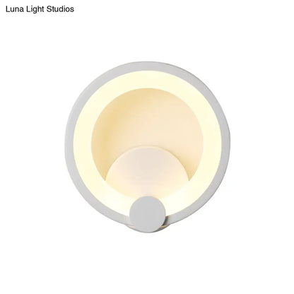 DecorBites™ Modern LED Acrylic Sconce Light - 7.5"/10" Diameter - White Wall Lamp in Warm/White Light
