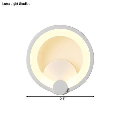 DecorBites™ Modern LED Acrylic Sconce Light - 7.5"/10" Diameter - White Wall Lamp in Warm/White Light