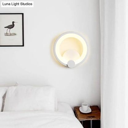 DecorBites™ Modern LED Acrylic Sconce Light - 7.5"/10" Diameter - White Wall Lamp in Warm/White Light