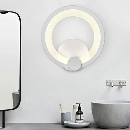 DecorBites™ Modern LED Acrylic Sconce Light - 7.5"/10" Diameter - White Wall Lamp in Warm/White Light