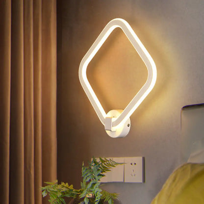 DecorBites™ Modern LED Acrylic Wall Lamp for Bedside with Rhombus Frame