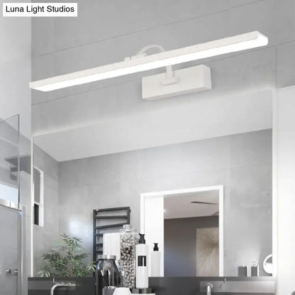 DecorBites™ Modern LED Acrylic Wall Mounted Vanity Sconce with Curved Arm – White Rectangle Lighting for Bathroom - 16"/24" W