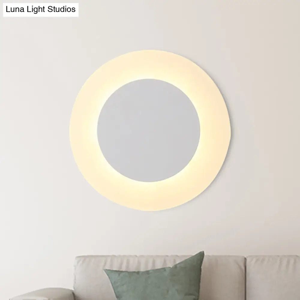 DecorBites™ Modern LED Acrylic Wall Sconce – Halo Ring White Lighting Fixture in Warm/White Light