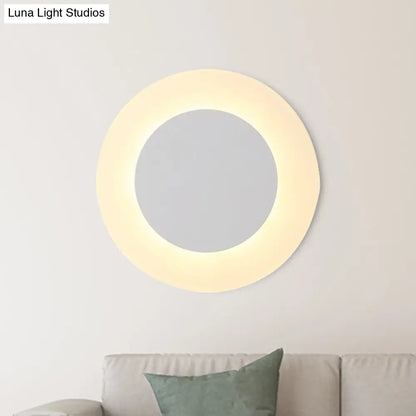 DecorBites™ Modern LED Acrylic Wall Sconce – Halo Ring White Lighting Fixture in Warm/White Light