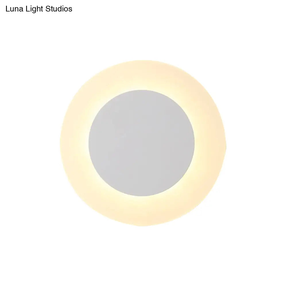 DecorBites™ Modern LED Acrylic Wall Sconce – Halo Ring White Lighting Fixture in Warm/White Light