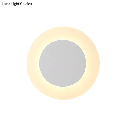 DecorBites™ Modern LED Acrylic Wall Sconce – Halo Ring White Lighting Fixture in Warm/White Light