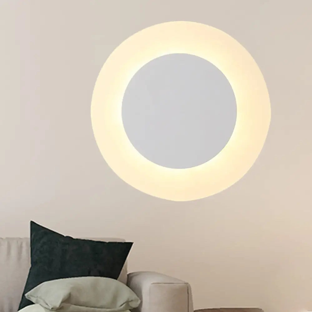 DecorBites™ Modern LED Acrylic Wall Sconce – Halo Ring White Lighting Fixture in Warm/White Light