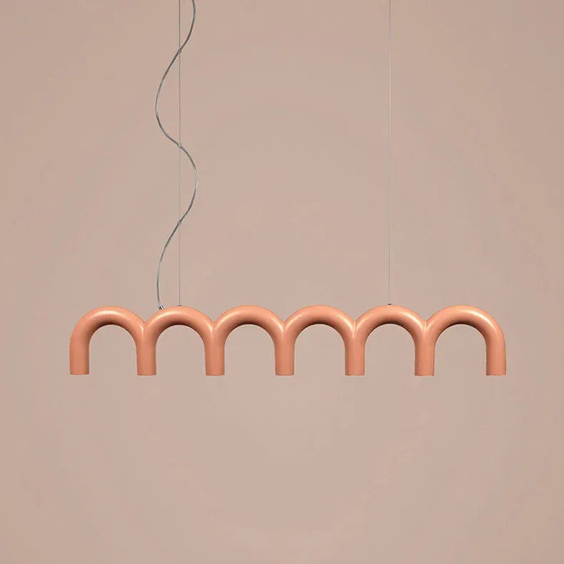 DecorBites™ Modern LED Arch Chandelier in Black/White/Orange/Blue