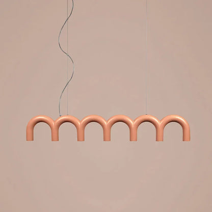 DecorBites™ Modern LED Arch Chandelier in Black/White/Orange/Blue