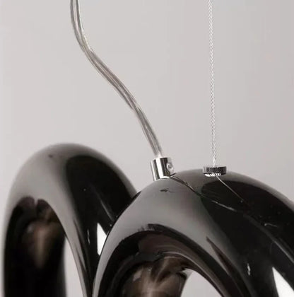 DecorBites™ Modern LED Arch Chandelier in Black/White/Orange/Blue