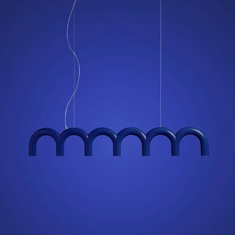 DecorBites™ Modern LED Arch Chandelier in Black/White/Orange/Blue