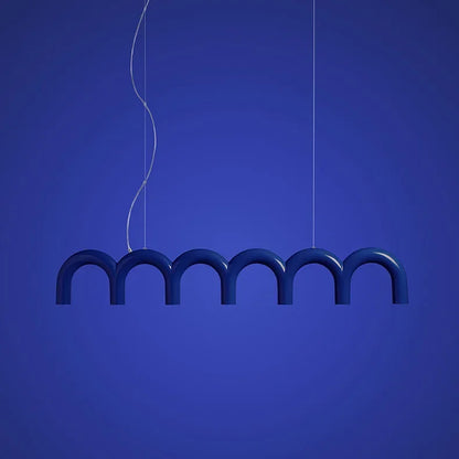 DecorBites™ Modern LED Arch Chandelier in Black/White/Orange/Blue