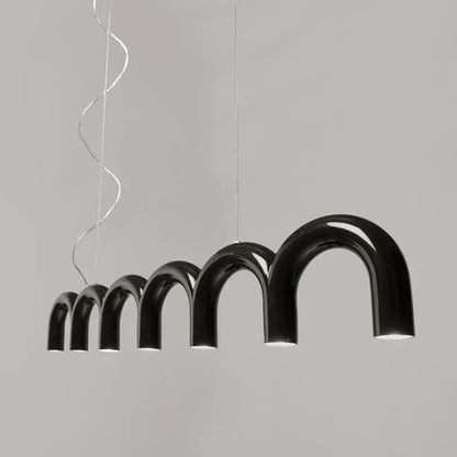 DecorBites™ Modern LED Arch Chandelier in Black/White/Orange/Blue