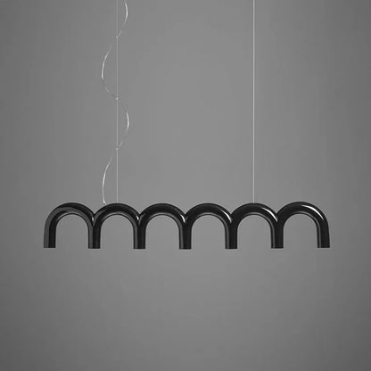 DecorBites™ Modern LED Arch Chandelier in Black/White/Orange/Blue