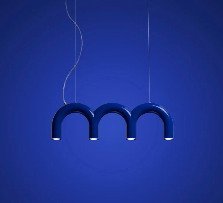 DecorBites™ Modern LED Arch Chandelier in Black/White/Orange/Blue