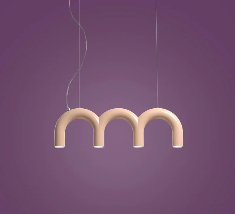 DecorBites™ Modern LED Arch Chandelier in Black/White/Orange/Blue