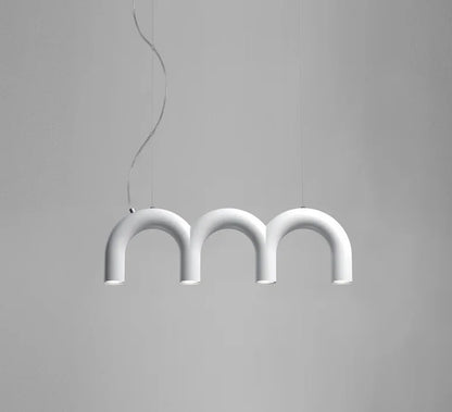 DecorBites™ Modern LED Arch Chandelier in Black/White/Orange/Blue