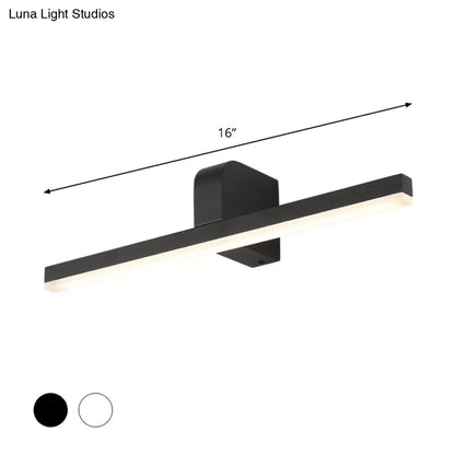 DecorBites™ Modern LED Bathroom Vanity Light - Stylish Black/White Wall Lighting with Slender Metal Shade - Warm/White Light