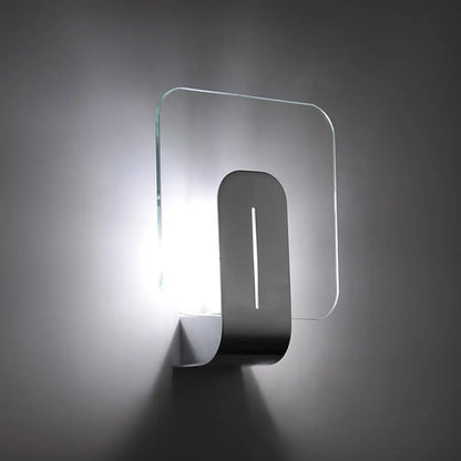 DecorBites™ Modern LED Bathroom Wall Sconce with Square Clear Glass Shade - Nickel Finish – Warm/White Light